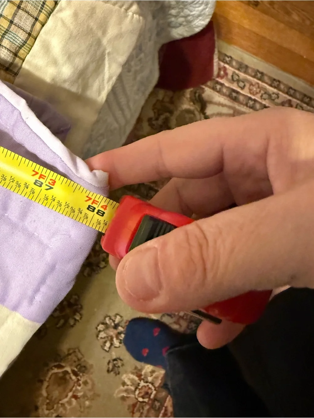 Handmade scrap patchwork quilt